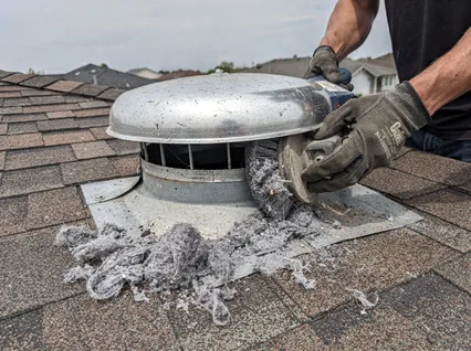 Cleaning Dryer Vent On Roof in Maywood