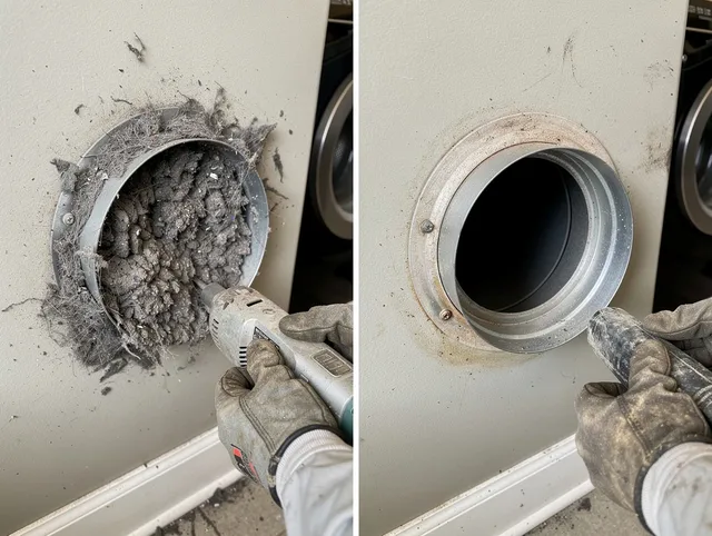 Professional clogged vent cleaning by Maywood Dryer Vent Cleaning in Maywood